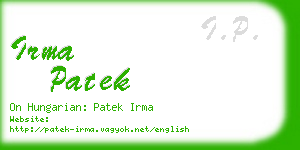 irma patek business card